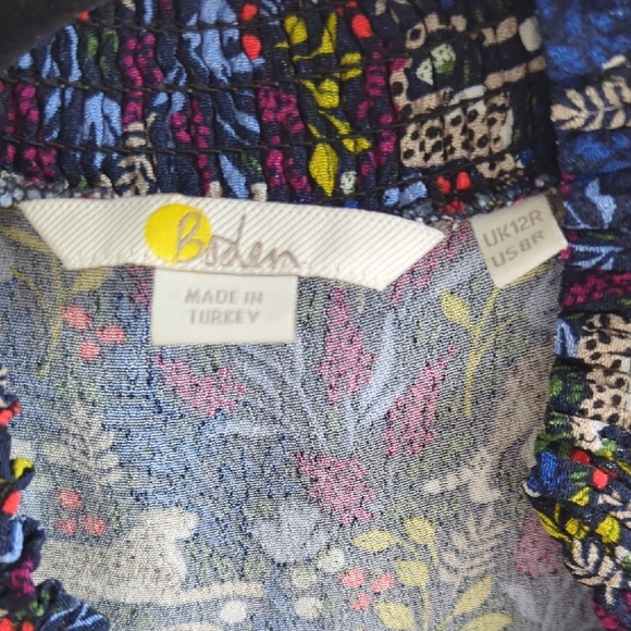 Boden Navy Cheetah Animal Print Shirtdress Maxi Length 8 - Picture 3 of 9